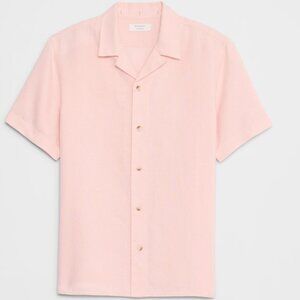 Banana Republic Factory Peach Standard-Fit Linen-Blend Resort Shirt